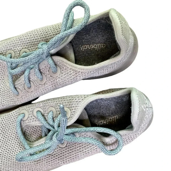Allbirds Tree Runners Light Grey Blue Laces Sneakers Tennis Shoes Size 9 Women's - Picture 4 of 10